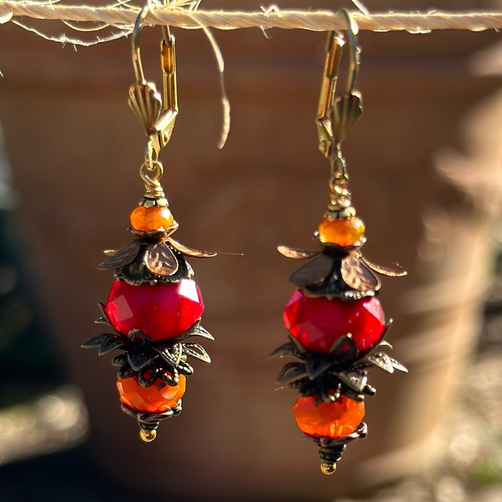 Hand Crafted Artisan Earrings, Forbidden Fruit~ Abraxas